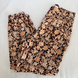 Anthropologie Diandra Jogger Pants Womens 6 Pleated Floral Zip Ankle
